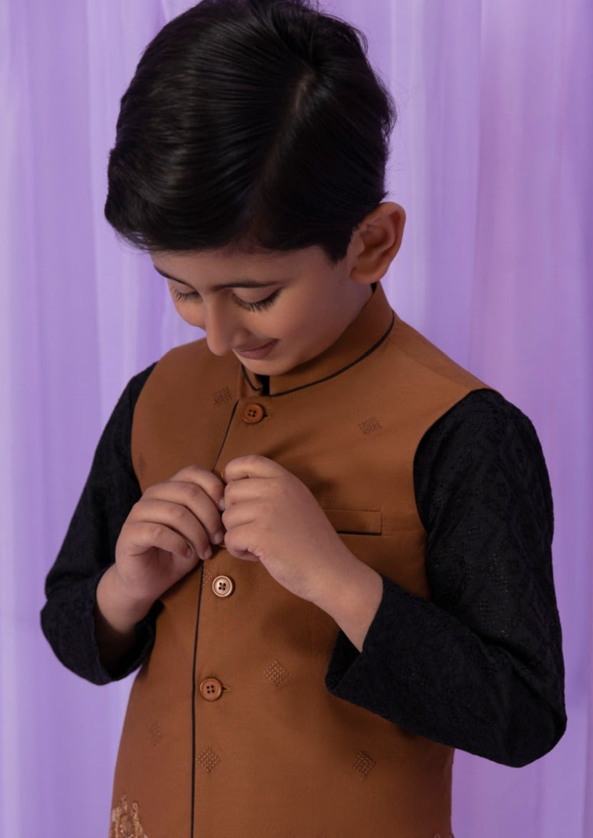 Brown -  Boys Waist Coat