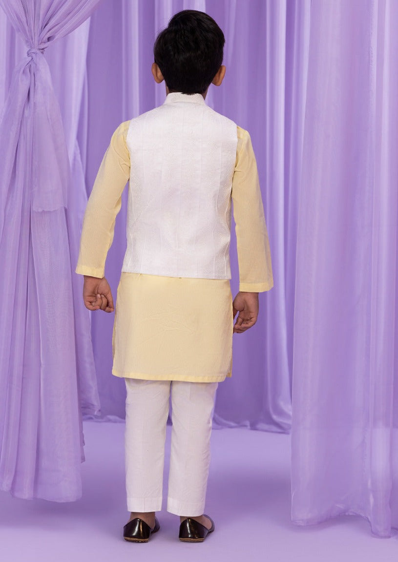 White -  Boys Waist Coat