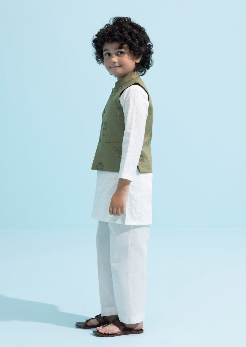Olive - Boys Waist Coat