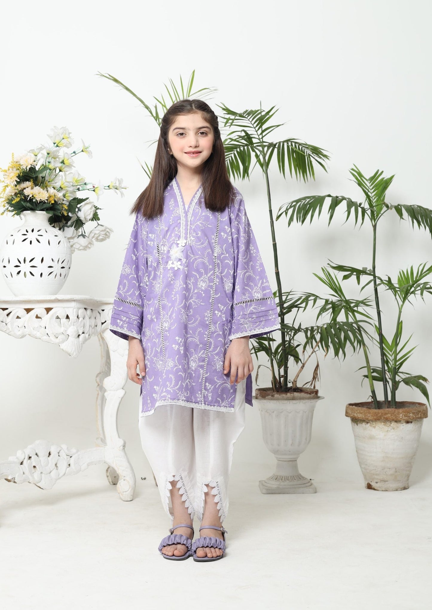 Purple - Girl's Kurta