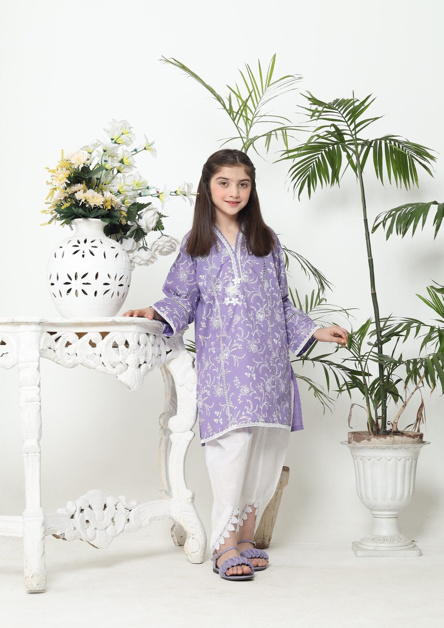 Purple - Girl's Kurta