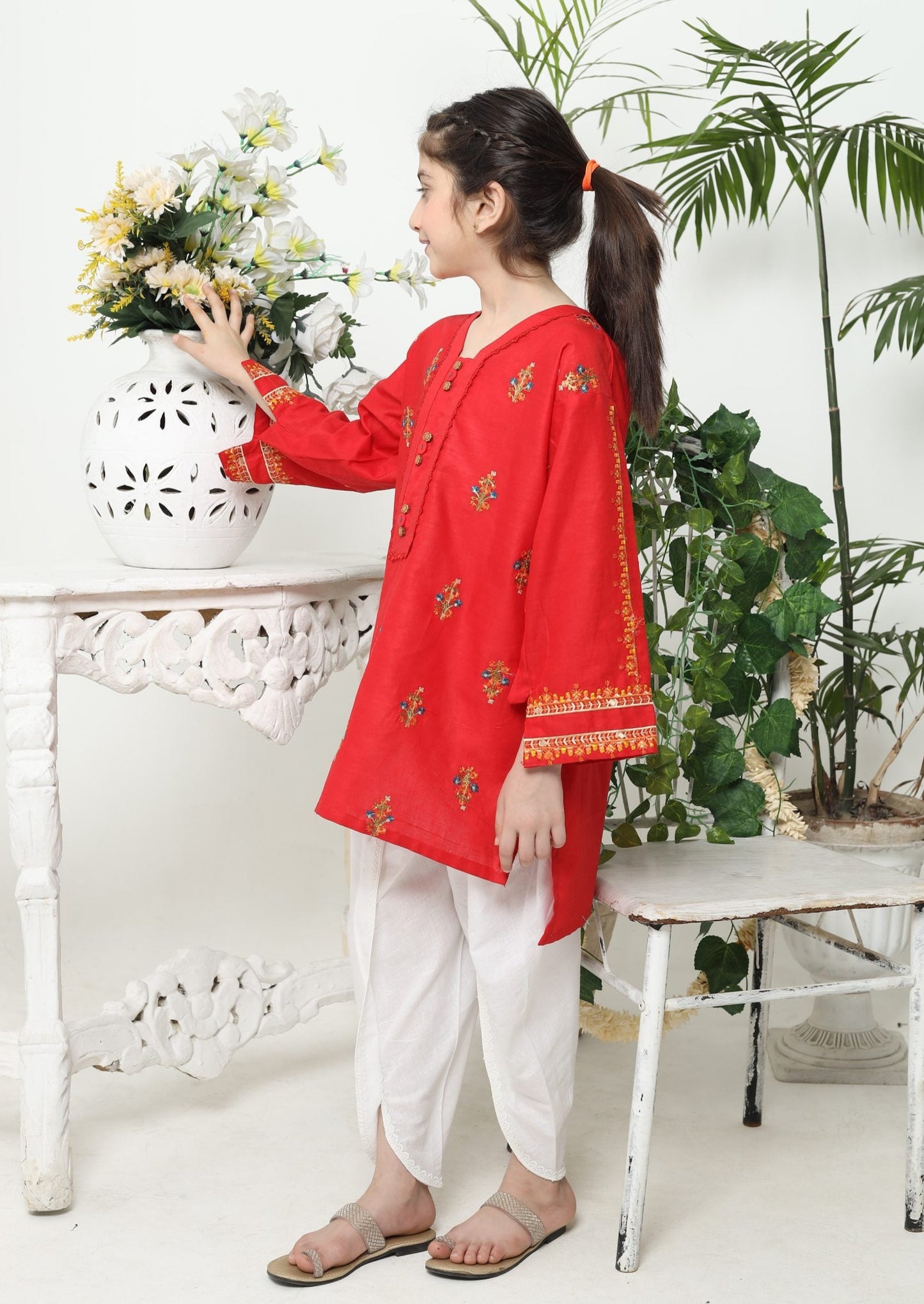Red - Girl's Kurta