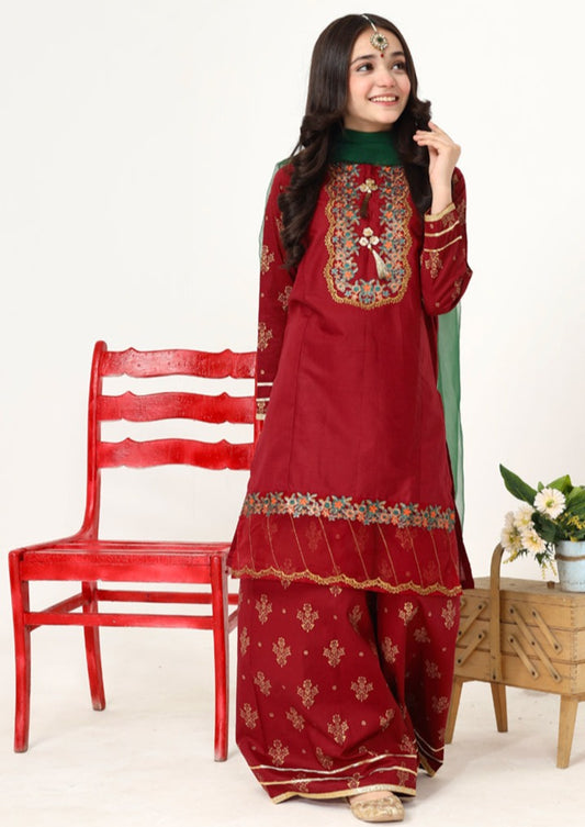 Maroon - Girl's Dress