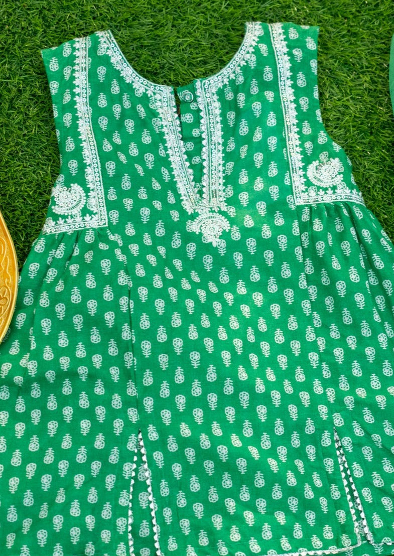 Green - Infant Girl's Gharara Dress
