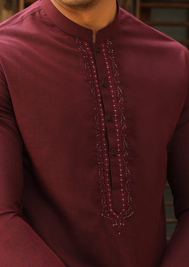 Maroon - Men's Kameez Shalwar