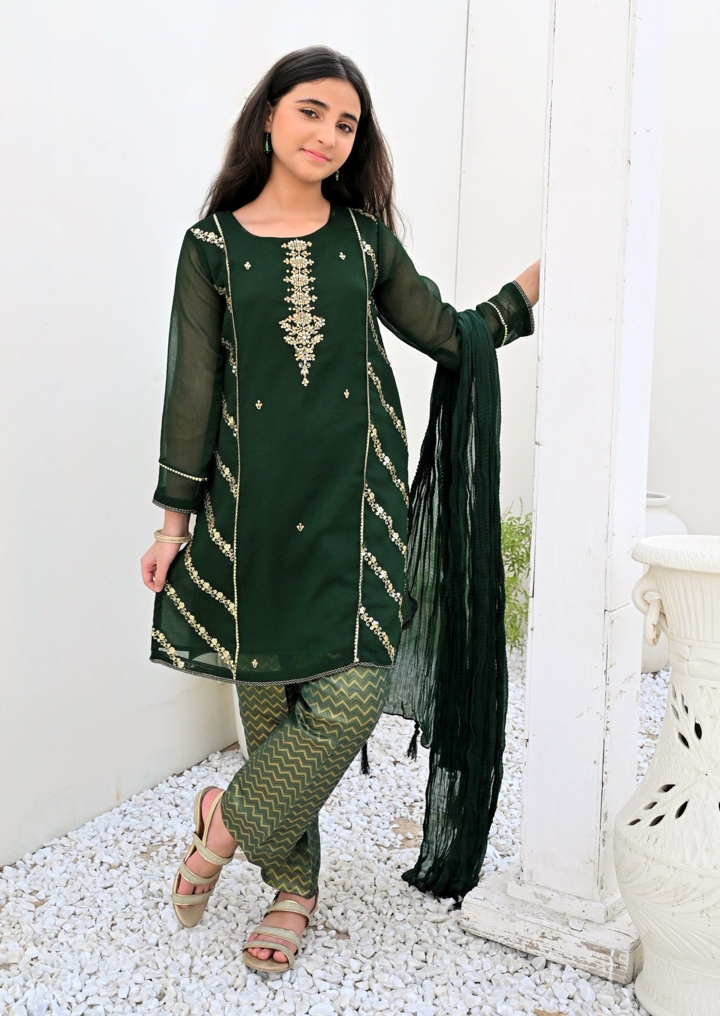 Green - Girl's Dress
