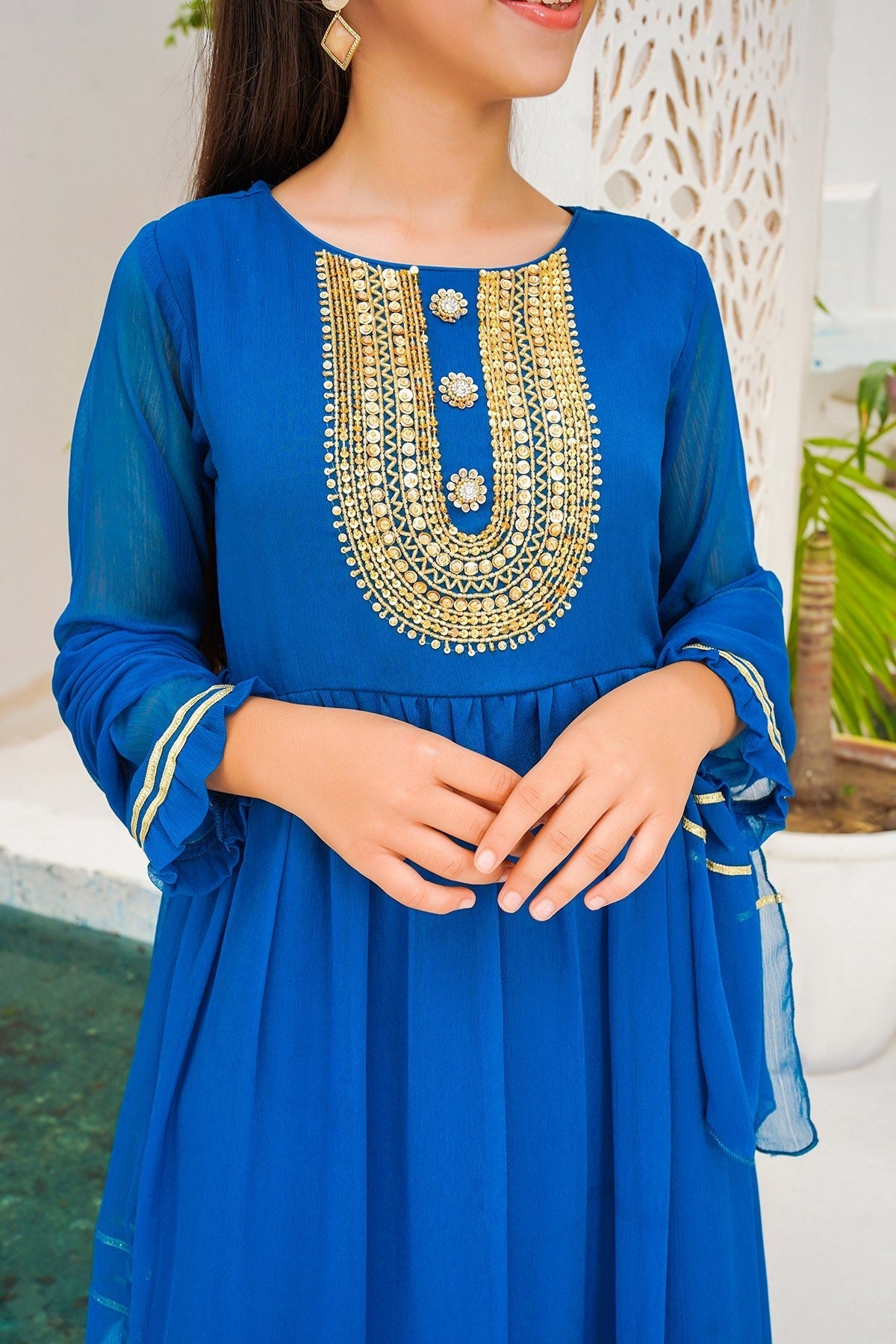 Teal Blue - Girl's Dress