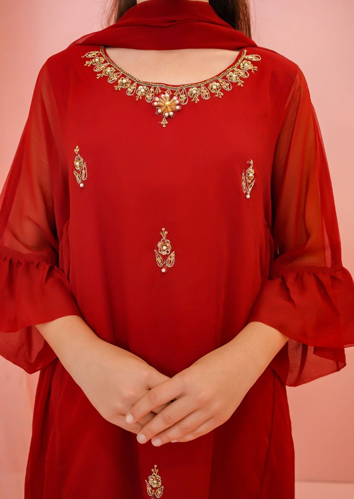 Maroon - Girl's Dress