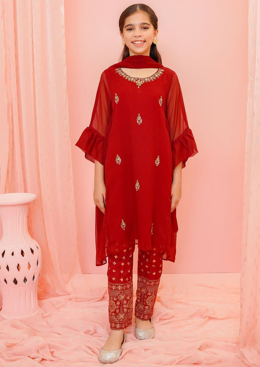 Maroon - Girl's Dress