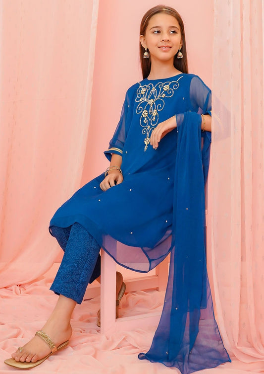 Teal Blue - Girl's Dress