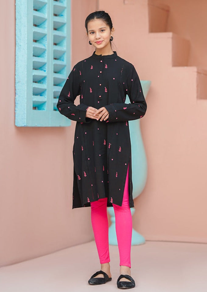 Black - Girl's Kurta