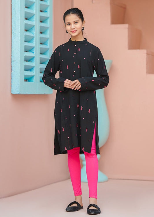 Black - Girl's Kurta
