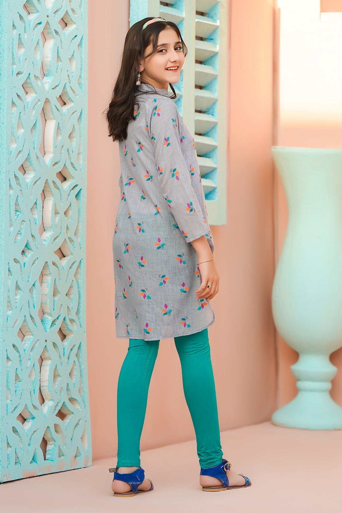 Grey - Girl's Kurta