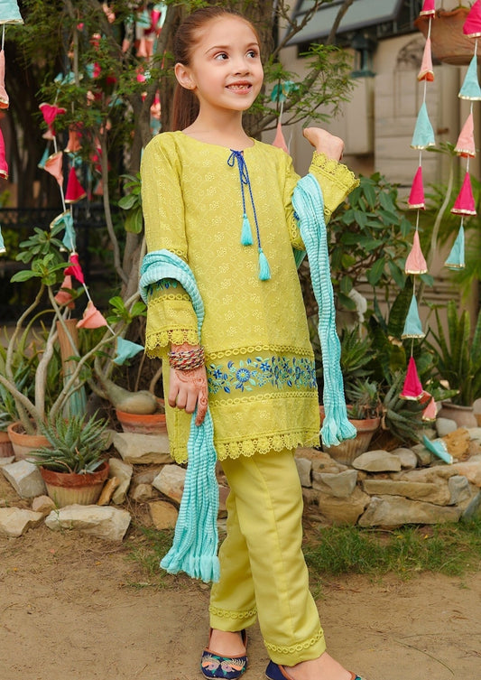 Lime Green - Girl's Dress