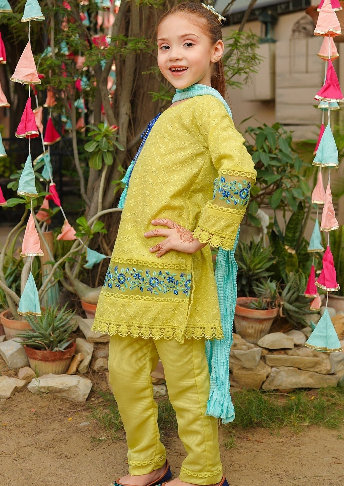 Lime Green - Girl's Dress