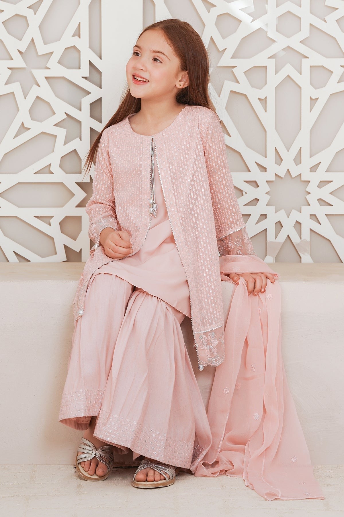 Pink - Girl's Gharara Dress