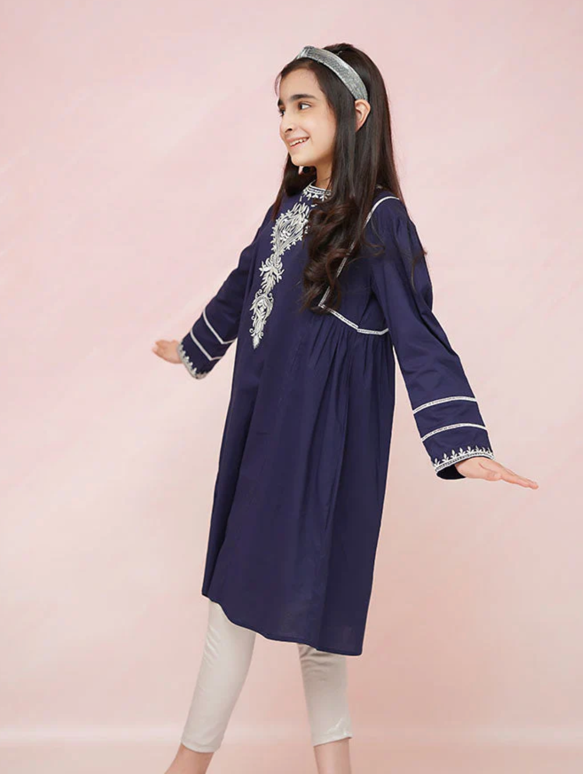 Navy Blue - Girl's Kurta (Copy)