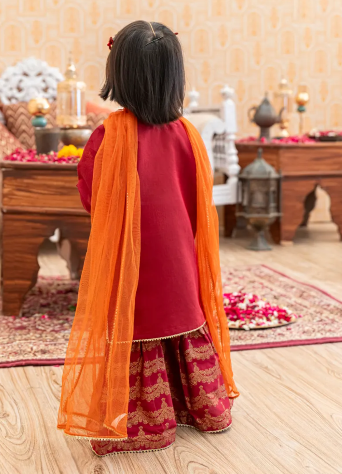 Maroon - Infant Girl's Gharara Dress