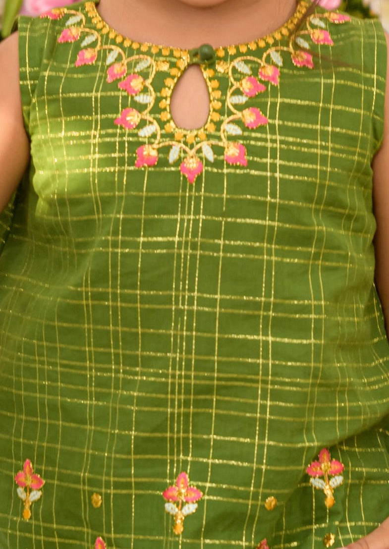 Olive Green - Infant Girl's Dress