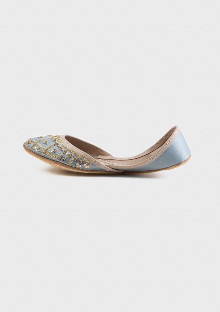 Light Blue - Women's Embellished Khussas