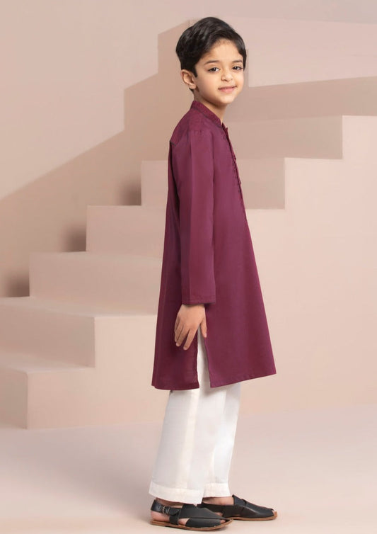 Maroon - Boy's Kurta & Shalwar