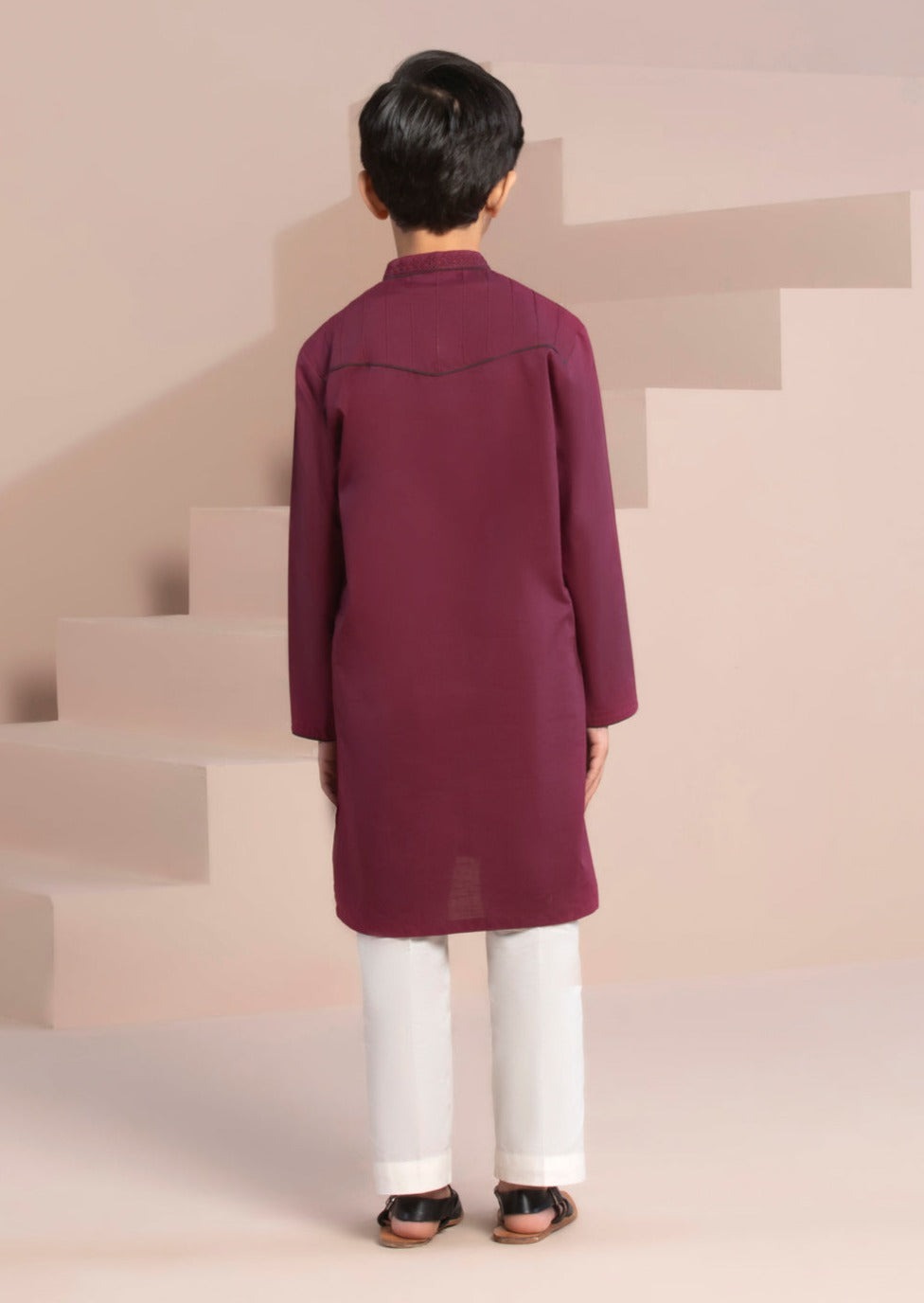 Maroon - Boy's Kurta & Shalwar