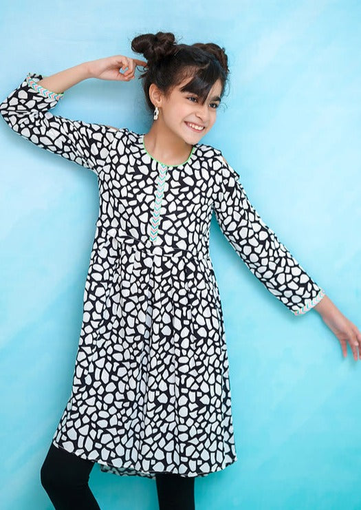 Black - Girl's Kurta
