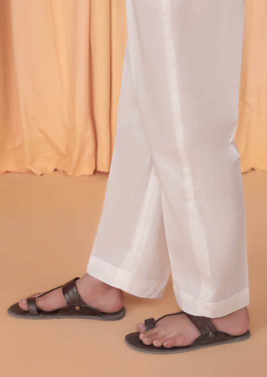 White - Boy's Cotton Trouser