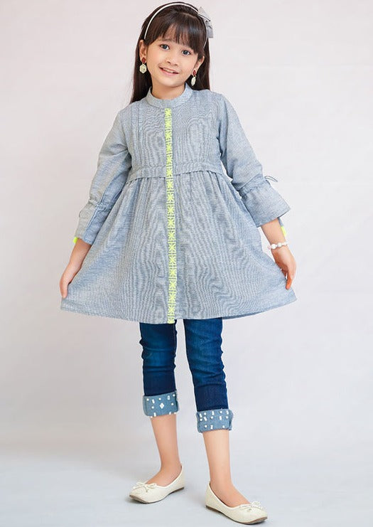 Grey - Girl's Kurta