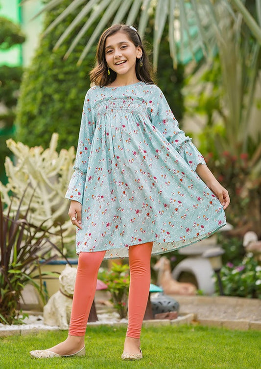 Greyish Blue - Girl's Kurta