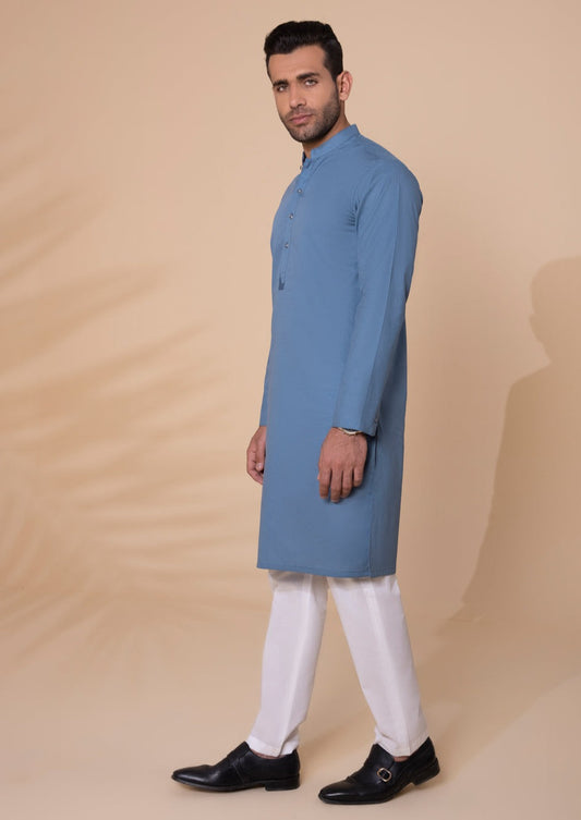 Greyish Blue - Men's Kurta