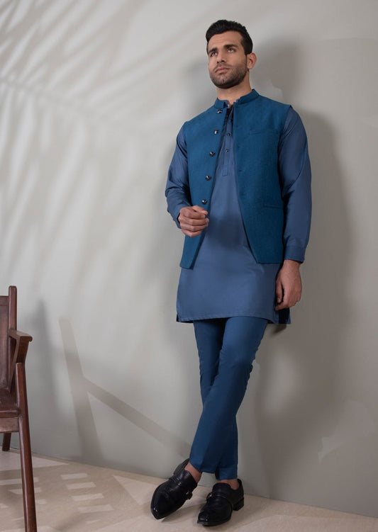 Teal Blue - Men's Waistcoat