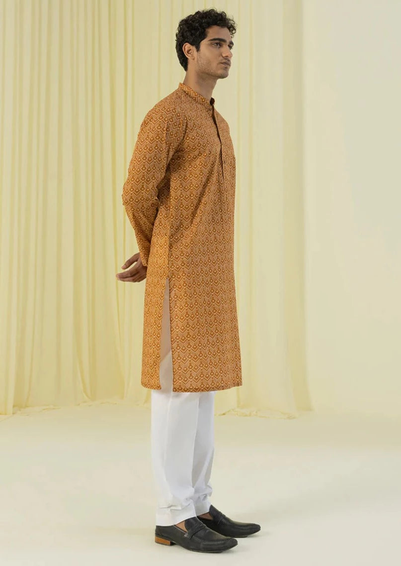 Rust - Men's Kurta