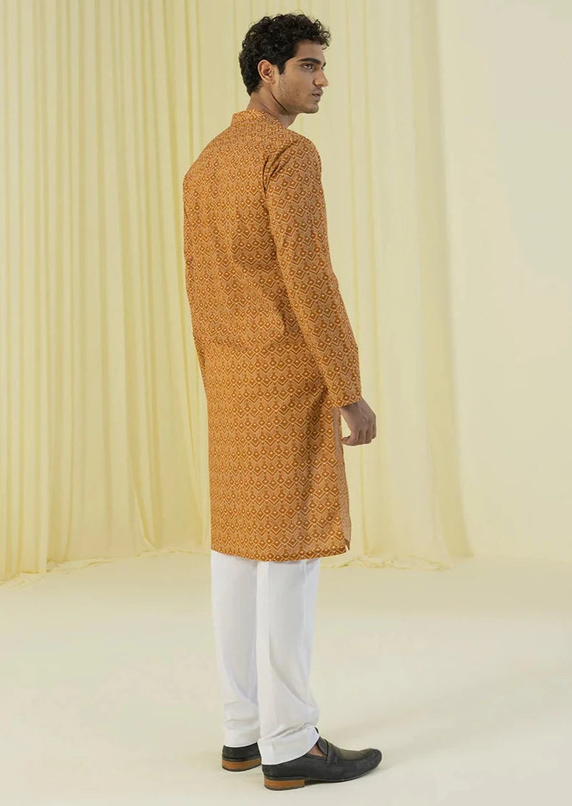 Rust - Men's Kurta