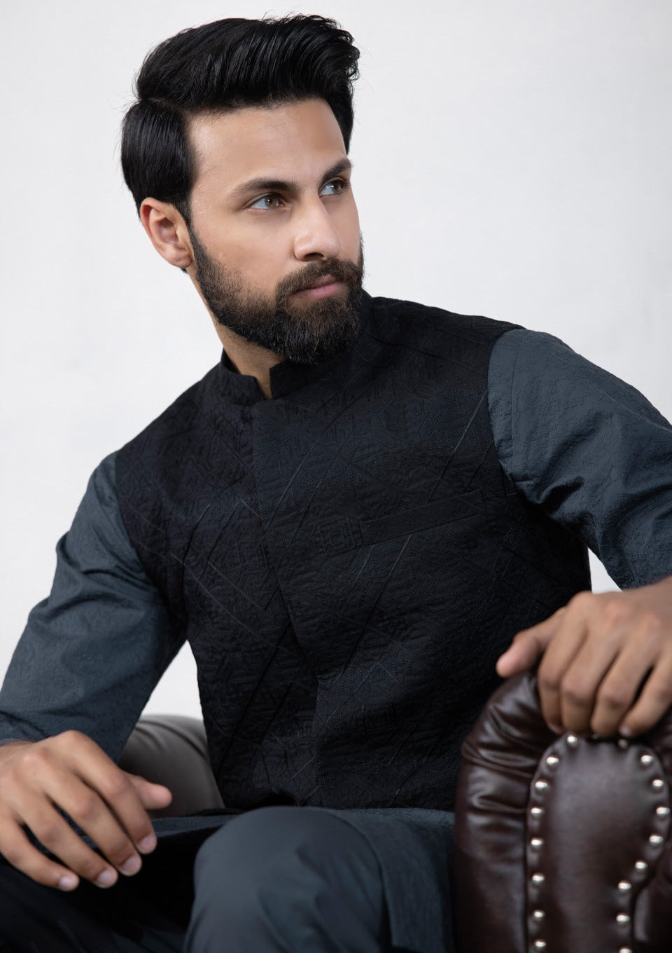 Black - Men's Waistcoat