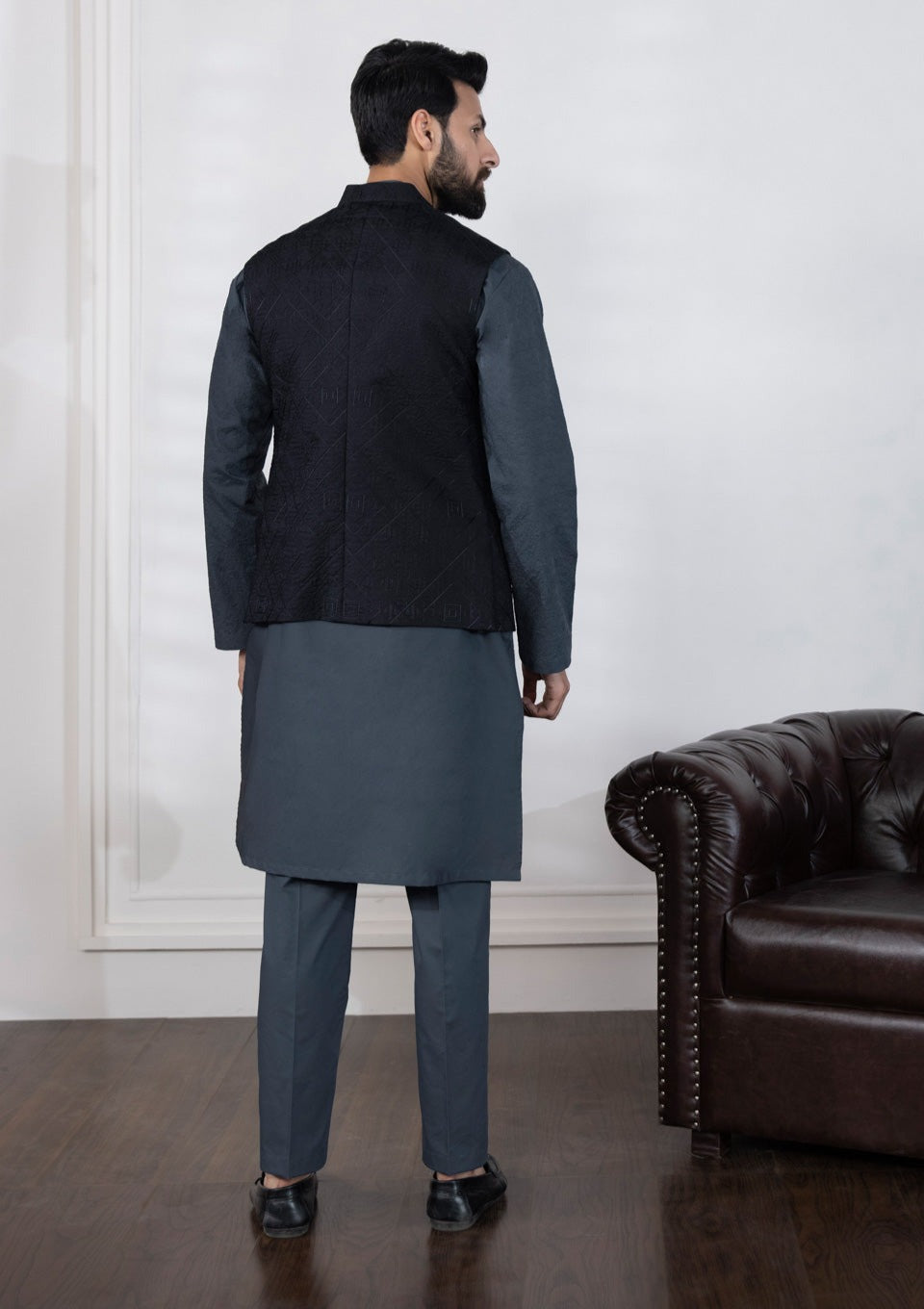 Black - Men's Waistcoat