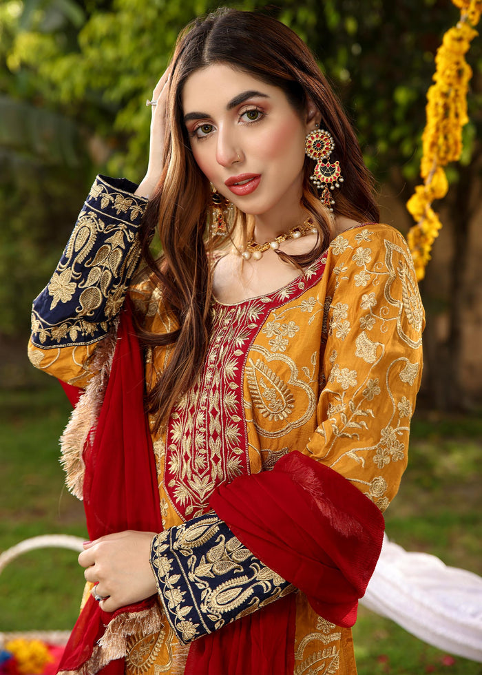 Mustard - Women's Gharara Dress