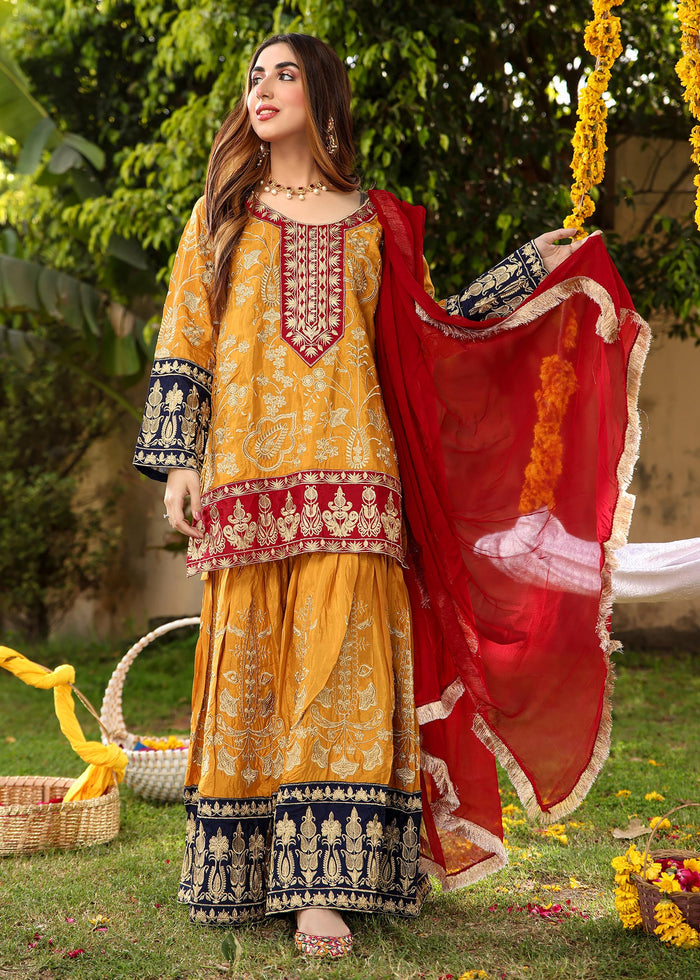 Mustard - Women's Gharara Dress