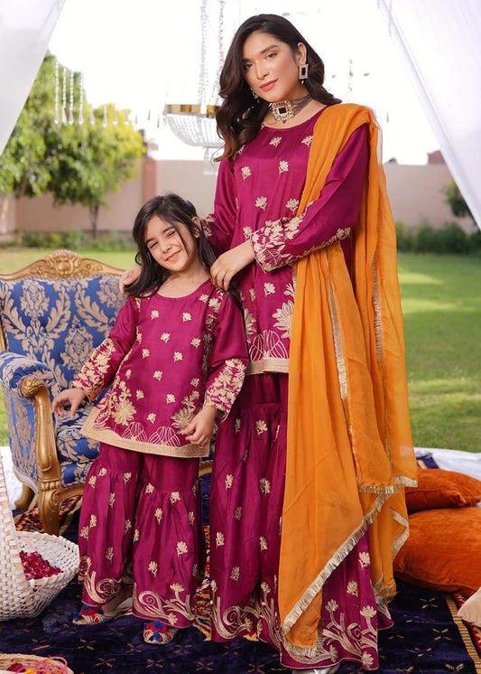 Magenta - Women's Gharara Dress