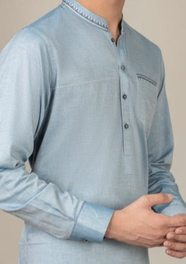 Dull Blue - Teen Boy's Kameez & Shalwar