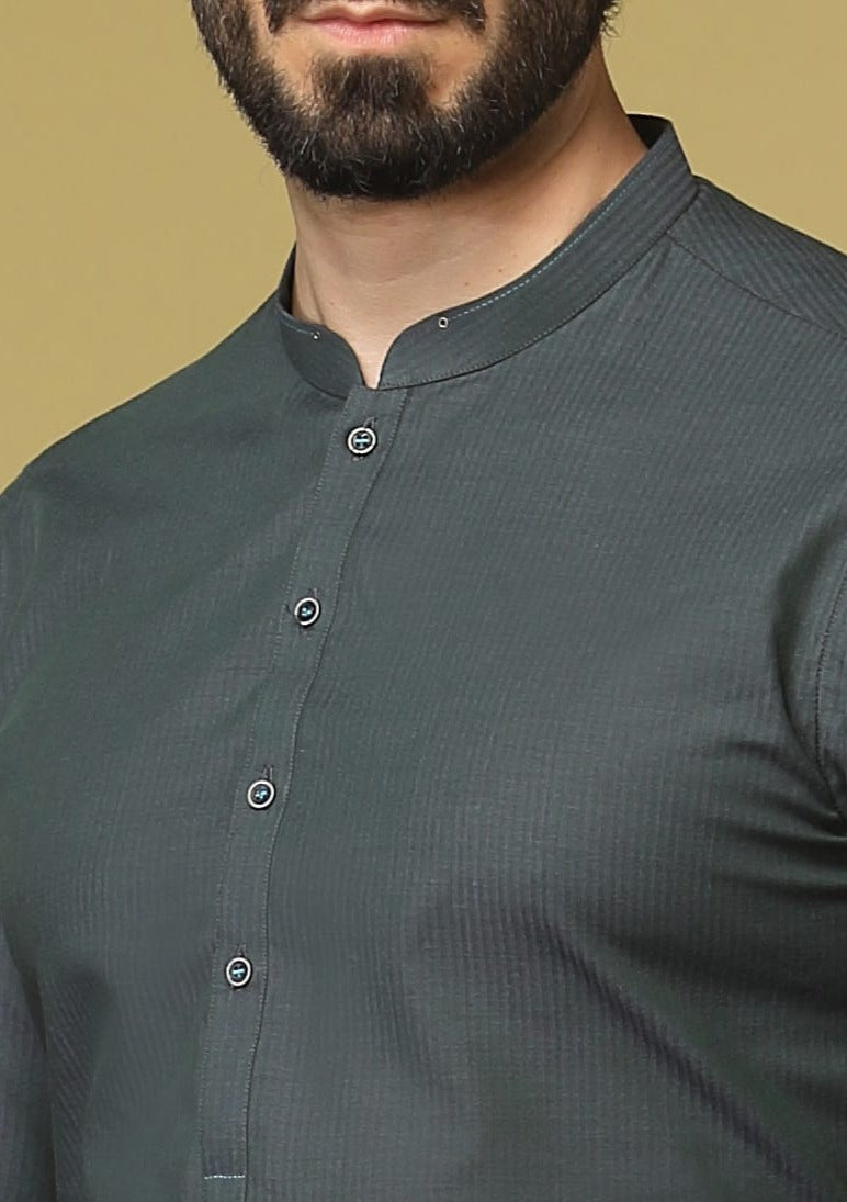 Dull Green - Men's Kurta