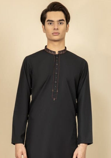 Black - Teen Boy's Kameez & Shalwar