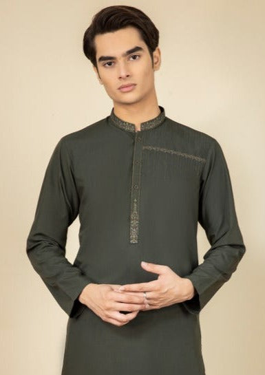Olive - Teen Boy's Kameez & Shalwar