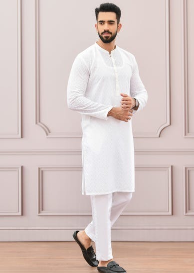 White- Men's Kurta