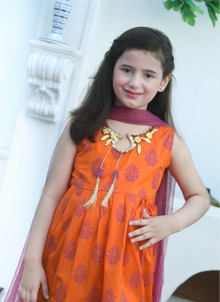Orange - Girl's Dress