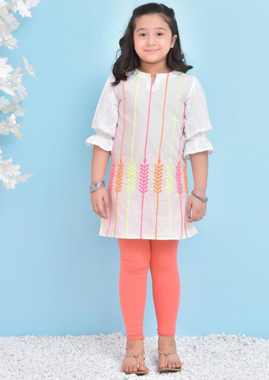 White - Girl's Kurta