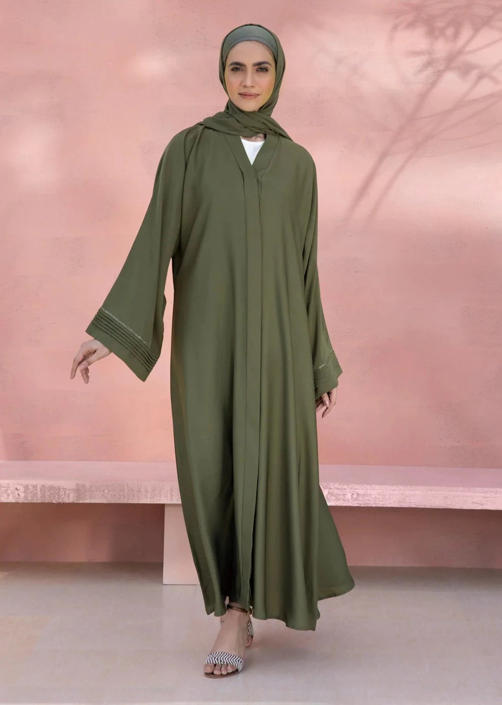 Olive : Button Through Abaya