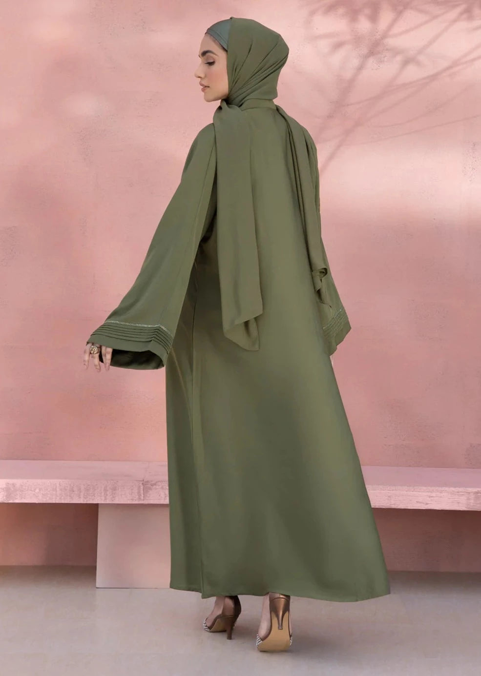 Olive : Button Through Abaya