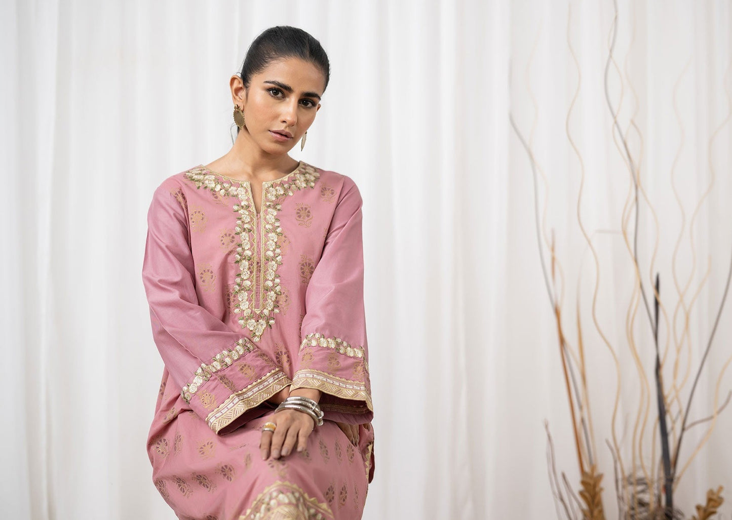 Pink - Women's  Kurta