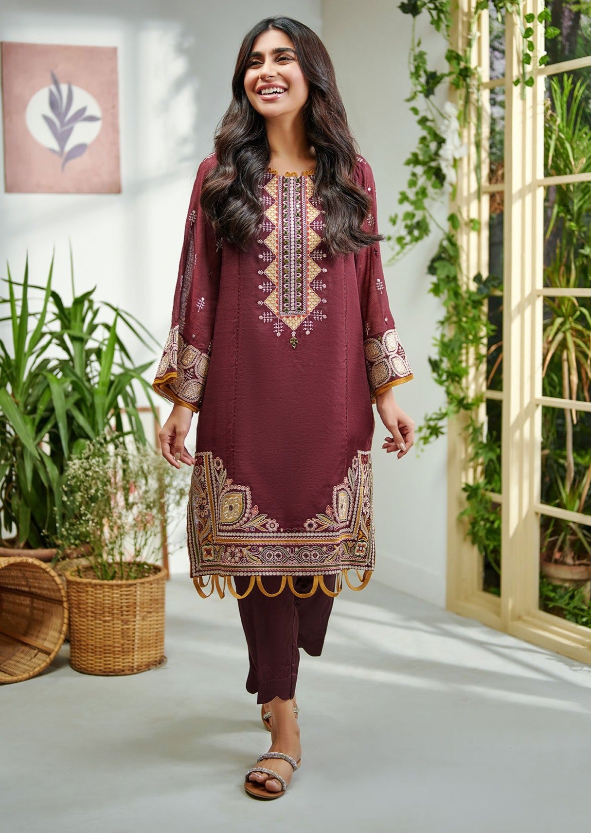 Maroon - Women's Dress
